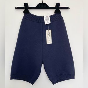 MONSE Merino Wool-blend Shorts in Navy Blue